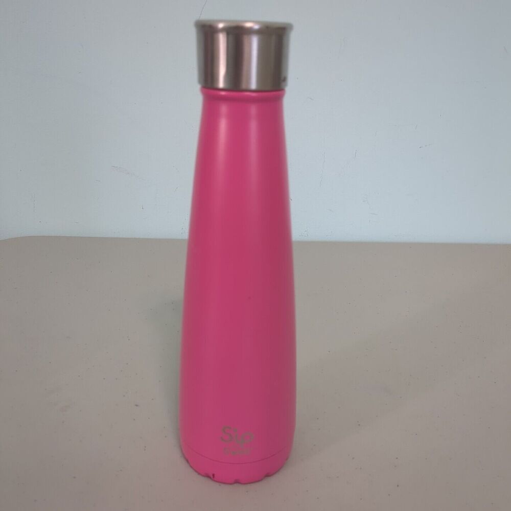 Sip by S'well Insulated Water Bottle | 15 oz | Metal Bubble Gum Pink Insulated